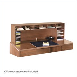 Safco 58W High Clearance Desk Top Organizer in Medium Oak
