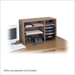 Safco 29W Compact Desk Top Organizer in Medium Oak