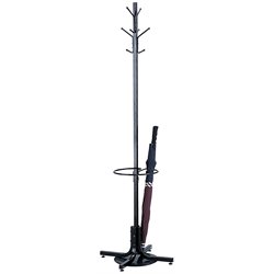 Safco Black Standing Coat Rack with Umbrella Stand