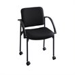 Safco Moto Mobile Stackable Chair in Black (Set of 2)