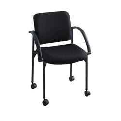 Safco Moto Mobile Stackable Chair in Black (Set of 2)