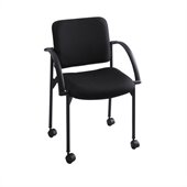 Safco Moto Mobile Stackable Chair in Black (Set of 2)