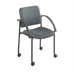 Safco Moto Mobile Stackable Chair in Charcoal (Set of 2)