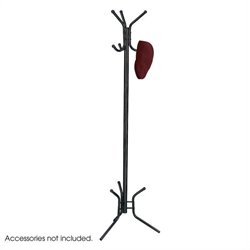 Safco Black Six-Hook Standing Coat Rack