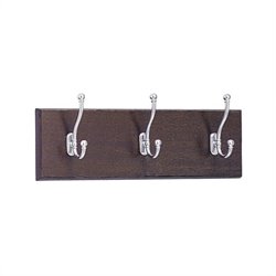 Safco 3 Hook Wood Wall Coat Rack in Mahogany (Set of 6)
