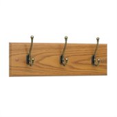 Safco 3 Hook Wood Wall Coat Rack in Medium Oak (Set of 6)