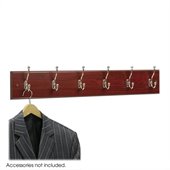 Safco 6 Hook Wood Wall Coat Rack in Mahogany (Set of 6)