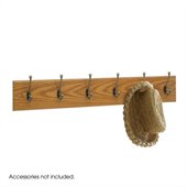 Safco 6 Hook Wood Wall Coat Rack in Medium Oak (Set of 6)