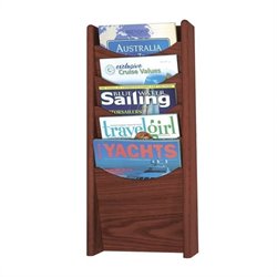 Safco 5-Pocket Wood Magazine Rack in Mahogany