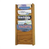 Safco 5-Pocket Wood Magazine Rack in Medium Oak
