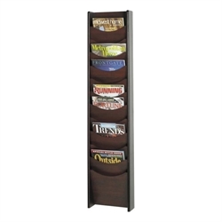 Safco 12-Pocket Wood Magazine Rack in Mahogany