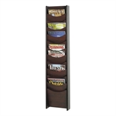 Safco 12-Pocket Wood Magazine Rack in Mahogany