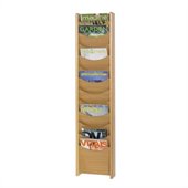 Safco 12-Pocket Wood Magazine Rack in Medium Oak