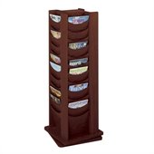 Safco 48-Pocket Solid Wood Rotating Magazine Rack in Mahogany