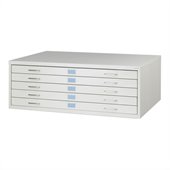 Safco Medium Facil 5 Drawer Metal Flat Files Cabinet in Light Gray 