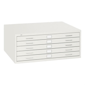 Safco 5 Drawer Metal Flat Files Cabinet for 24 x 36 Documents in White