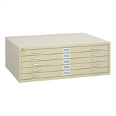 Safco 5 Drawer Metal Flat Files Cabinet for 30 x 42 Documents in Tropic Sand