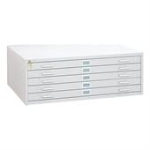 Safco 5 Drawer Metal Flat Files Cabinet for 30 x 42 Documents in White