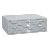 Safco 5 Drawer Metal Flat Files Cabinet for 36 x 48 Documents in Gray