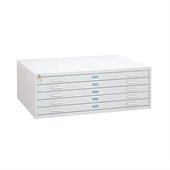 Safco 5 Drawer Flat Files Metal Cabinet for 36 x 48 Documents in White