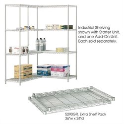 Safco 36x24 Industrial Extra Shelf Pack in Gray
