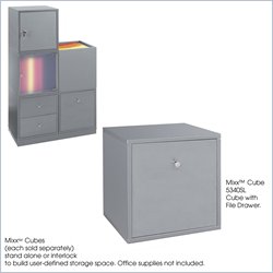 Safco Mixx Cube with File Drawer in Silver
