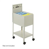 Safco Standard Mobile Letter Size Tub File with Lock in Putty