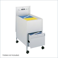 Safco Locking Mobile Letter Size Tub File with Drawer in Gray