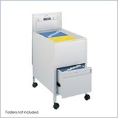 Safco Locking Mobile Letter Size Tub File with Drawer in Gray