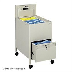 Safco Locking Mobile Letter Size Metal Tub File with Drawer in Putty