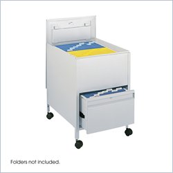 Safco Locking Mobile Legal Size Tub File with Drawer in Gray