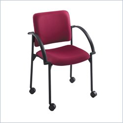 Safco Moto Mobile Stackable Chair in Burgundy (Set of 2)