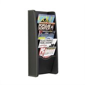 Safco 5-Pocket Black Leather Look Magazine Rack