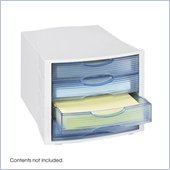 Safco 4 Drawer Plastic Flat Files Organizer in Gray (Set of 4)