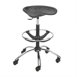 Safco Sit-Star Black Drafting Stool with Chrome Base