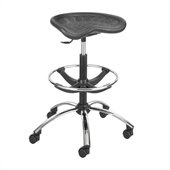 Safco Sit-Star Black Drafting Stool with Chrome Base