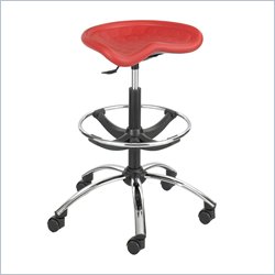 Safco Sit-Star Red Industrial/Drafting Stool with Chrome Base