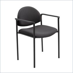 Safco Wicket Black Stacking Chair with Arms