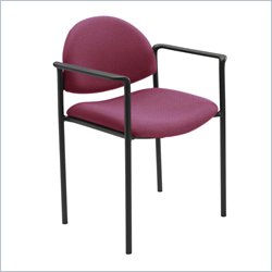 Safco Wicket Burgundy Stacking Chair with Arms