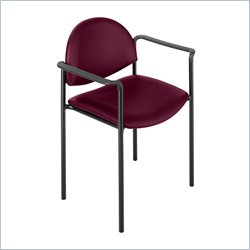 Safco Wicket Burgundy Stacking Arm Chair with Vinyl Seat