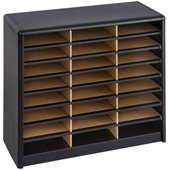Safco 24 Compartment Value Sorter Metal Flat Files Organizer in Black 