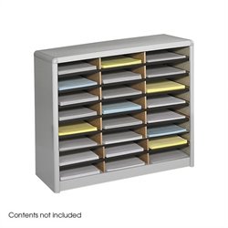 Safco Value Sorter 24 Compartment Flat Files Metal Organizer in Gray