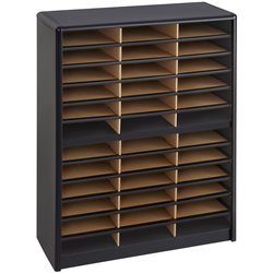 Safco Value Sorter 36 Compartment Metal Flat Files Organizer in Black