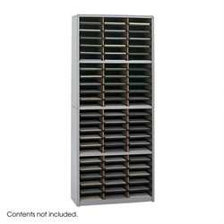 Safco Value Sorter 72 Compartment Metal Flat Files Vertical Organizer in Gray
