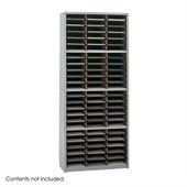 Safco Value Sorter 72 Compartment Metal Flat Files Vertical Organizer in Gray 