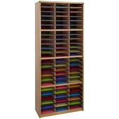 Safco Value Sorter 72 Compartment Metal Flat Files Organizer in Medium Oak 