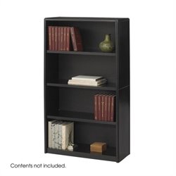 Safco ValueMate 4 Shelf Economy Steel Bookcase in Black