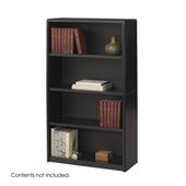 Safco ValueMate 4 Shelf Economy Steel Bookcase in Black