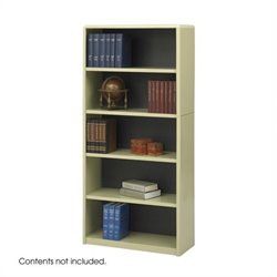 Safco 5-Shelf ValueMate Sand Economy Steel Bookcase