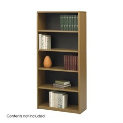 Safco 5-Shelf ValueMate Medium Oak Economy Steel Bookcase